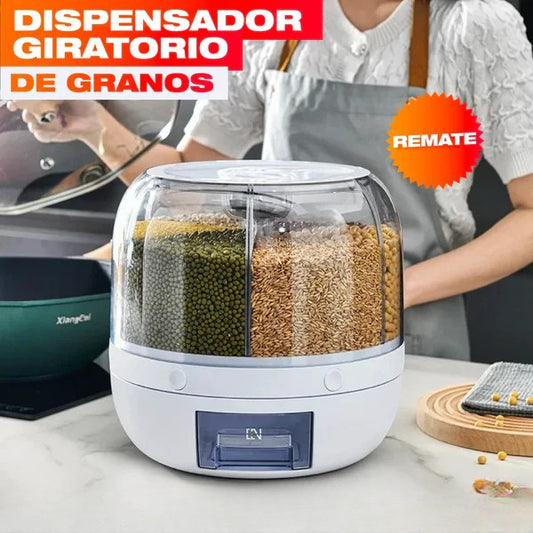 DISPENSADOR ORGANIZADOR GIRATORIO DE GRANOS Y ARROZ