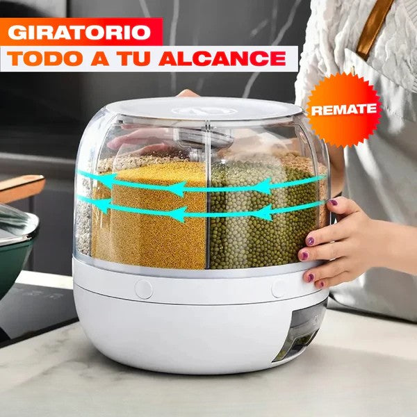 DISPENSADOR ORGANIZADOR GIRATORIO DE GRANOS Y ARROZ